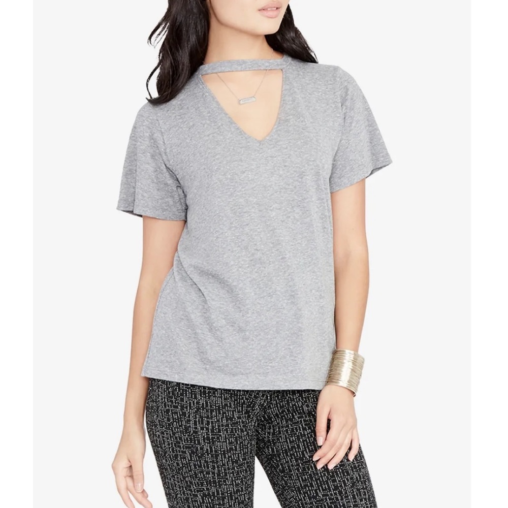 RACHEL ROY Grey Choker T-Shirt USA